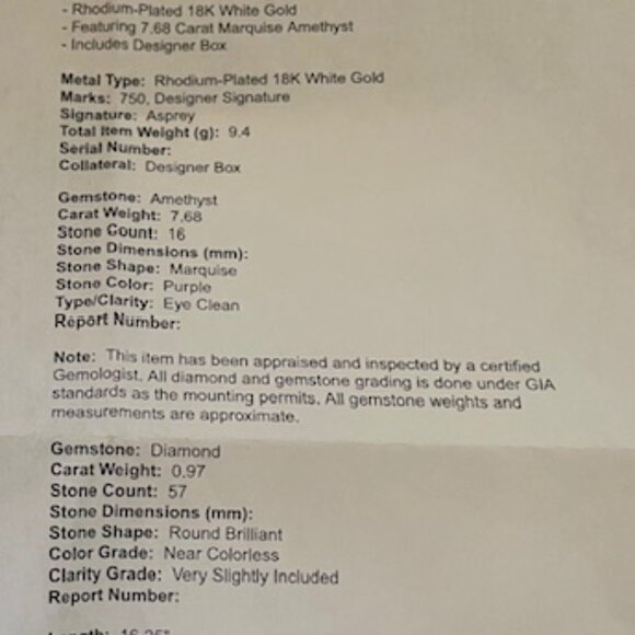 Aspey 18K amethyst and diamond daisy pendant - Picture 5 of 6